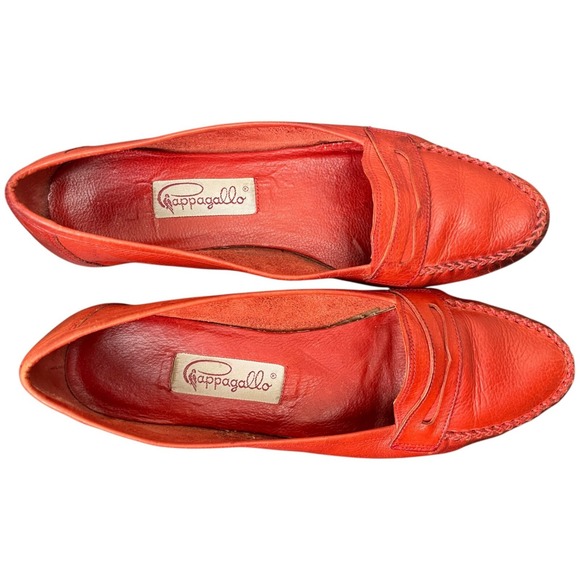 Vintage Pappagallo Penny Loafer Womens 10M Red/Orange  Leather  Casual Preppy - Picture 14 of 16